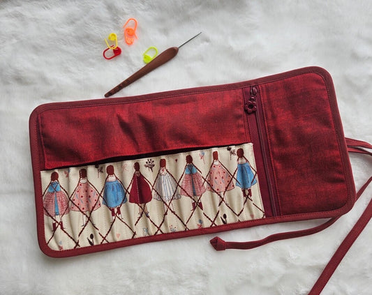 Vintage Waltz Girl Crochet Hook Case